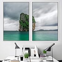 2 Piece Framed Canvas Wall Art Coastal Scenery Canvas Prints Home Artwork Decoration for Living Room,Bedroom - 16
