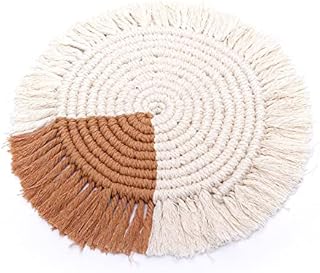 2 PCS Handcrafted Macrame Coasters,Coasters for Drinks Macrame Coasters for Wooden Table Housewarming Gift Absorbent Coasters Boho Coasters for Home (Colorful)