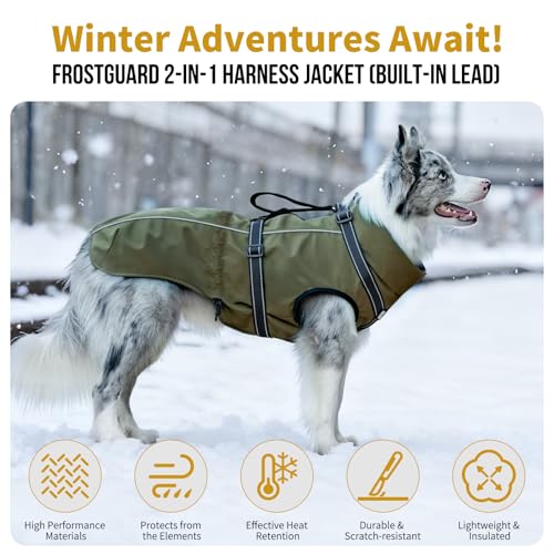 OneTigris Dog Coat with Harness - Reflective Adjustable Coats for Medium and Large Dogs, Waterproof Warm Winter Coat, Soft Heavy Fleece Lining with Back Zipper Dog Jackets - Image 7