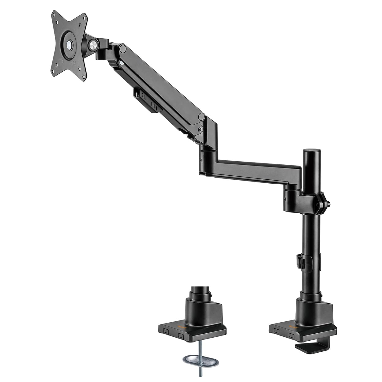 my wall HL51-1L - Supporto per monitor 1 schermo, braccio per monitor, 17-32 pollici, con molla a gas, supporto da tavolo VESA, carico fino a 7 kg