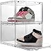 GAOLILI Panca Porta Scarpe Scatole di Scarpe Trasparenti impilabili, 2 Confezioni di stoccaggio di Scarpe Display con coperchi, Sneaker stoccaggio Scatola di Scarpe