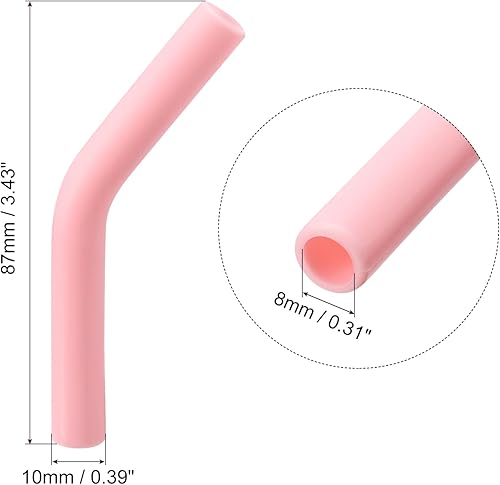 Miniatura 2 de uxcell 16 puntas de popote de silicona, punta de codos de paja de silicona, fundas de paja de metal suaves y reutilizables para popotes de acero