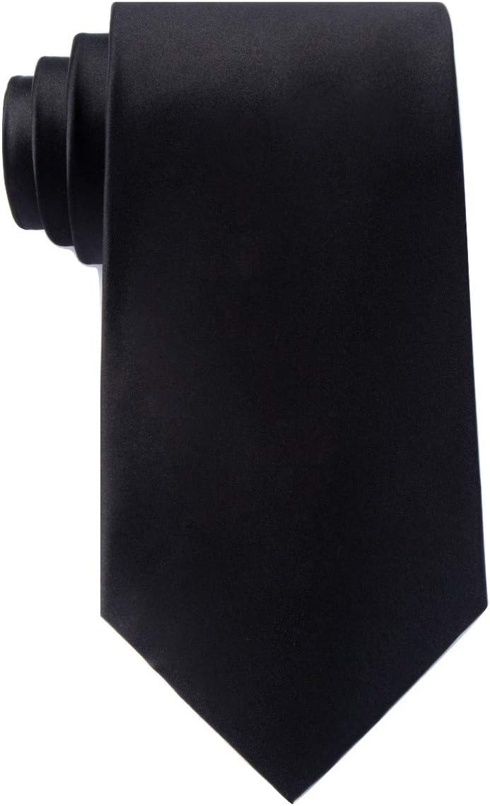 100% Silk Handmade Wedding Tie Mens & Boys Necktie (Regular, Black)
