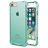 Speira iPhone 8 / iPhone 7 Transparent Case with Reinforced Corners, [Anti-Discoloration] [No-Slip Grip] (Green)