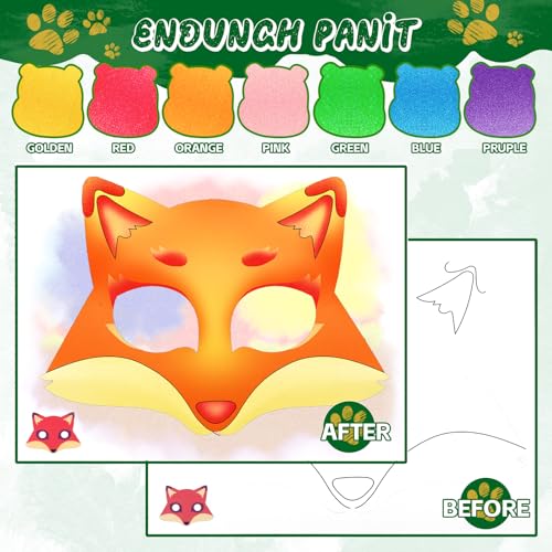 CHICAUP Paint with Water Coloring Books for Kids, 24 Pcs Paper Mache Masks, Jungle Zoo Animals Cartoon Masks, Mess Free Watercolor Painting Activity for Kids - image 3