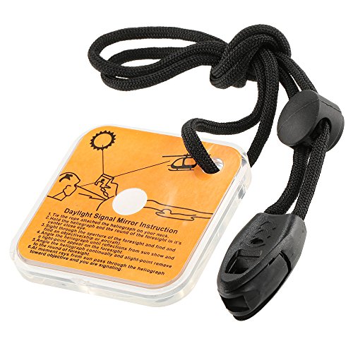 Mirror Whistle, Romacci Heliograph Signal Mirror com Whistle Emergency Survival Tool