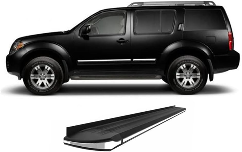 Black Horse Exceed Running Boards Black Compatible with 2005-2012 Nissan Pathfinder-EX-NIPA