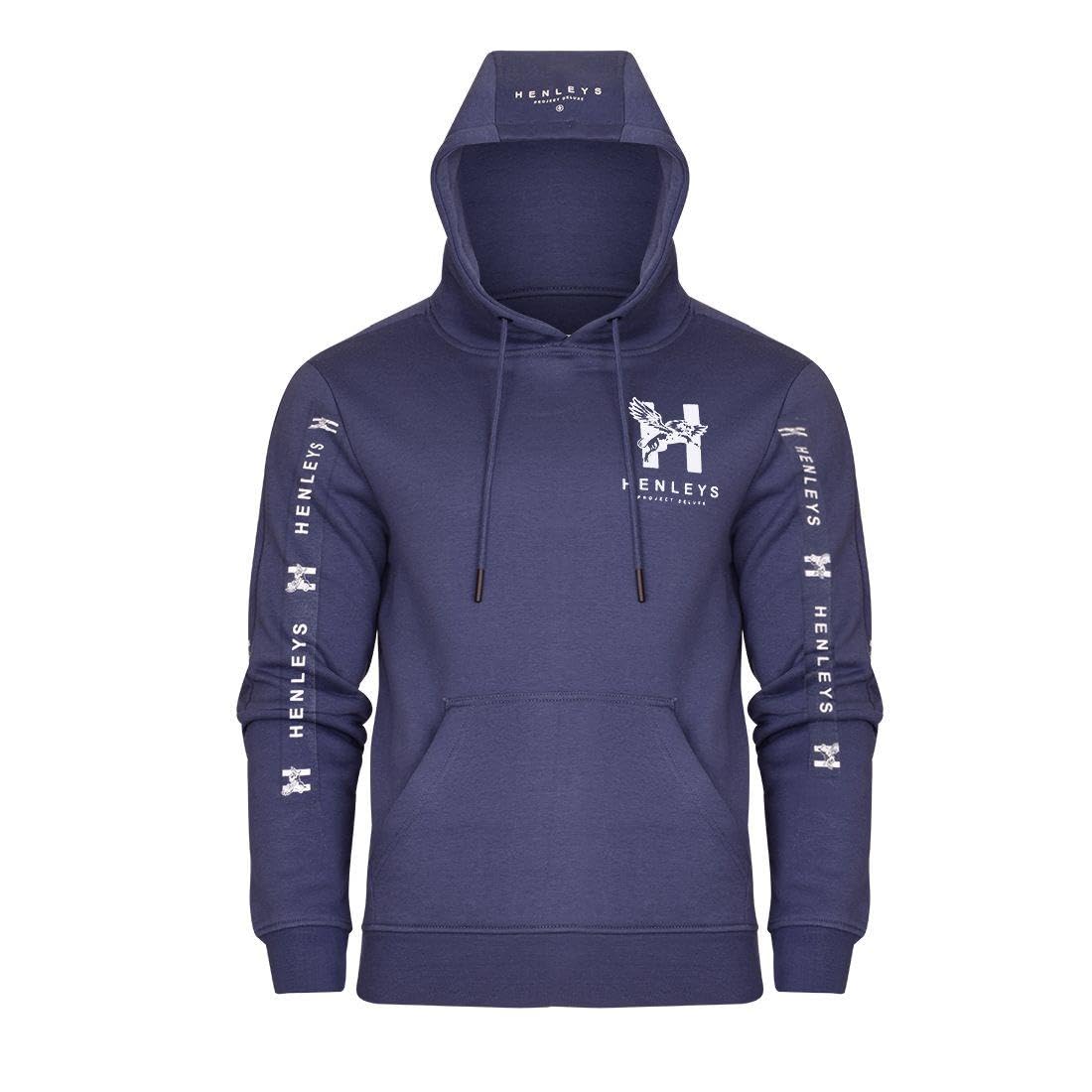 Mens Overhead Pullover Hoody Hooded Top Hoodie for Mens Ideal for Casual Wear Hooded Sweatshirt Jacket Jumper Everyday Essential Deep Blue L
