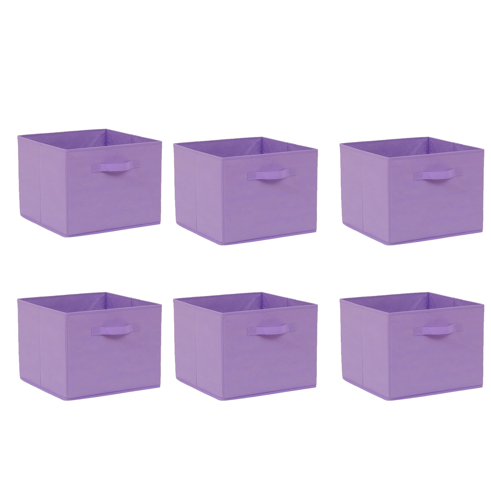 Pack of 2/4/6 Non-Woven Fabric Unit Storage Cubes Boxes Foldable Collapsible Storage Organizer Basket Bins with Handle for Wardrobe Clothes Toys Bedroom Living Room (Light Purple 38*30, Pack of 6) โ image 1