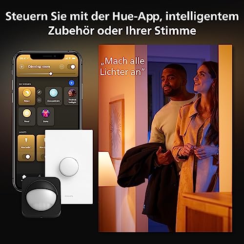 Philips Hue White Ambiance Aurelle Smart LED Panel Light Inc. Dimmer Switch [60x60cm - Black] for Indoor Home Smart Lighting, Wall, Ceiling, Bedroom, Livingroom, old generation 5