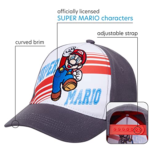 Nintendo Boys Super Mario Bros. Cotton Baseball Cap (Size 4-7), Size 4-7 Years, Super Mario #TOP1