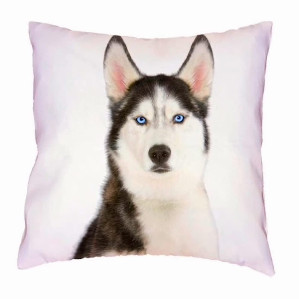 The Beach Stop Husky Decorative Siberian Dog Scatter Cushion Cover | Home Decor Gift Idea For Huskie Lovers | 45X45cm 18X18” |
