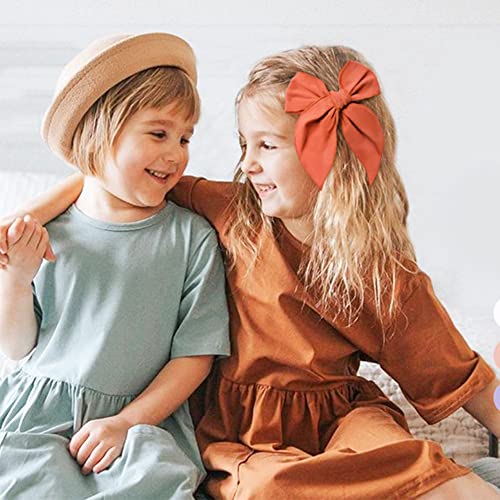 Pack Of 20 Fable Girls Hair Bows Cotton Linen Alligator Hair Clips Or Little Girls Toddlers Kids Neutral Handmade Hair Accessories (5.5Inch) #TOP5