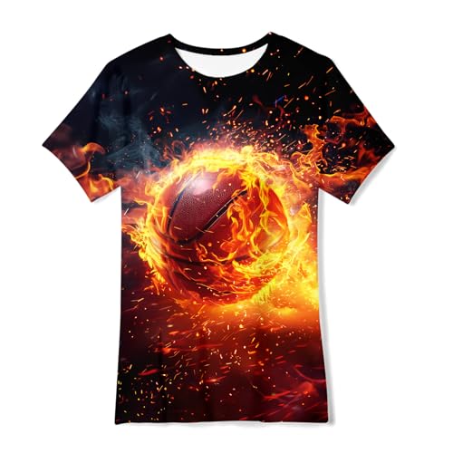 Image of 3D Graphic Short Sleeve Shirts Boys Girls Cool T-Shirt Unisex Novelty Tees for 7-12 Years Teens