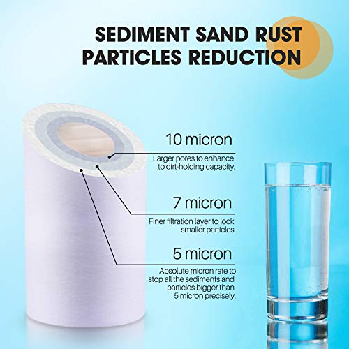 Pureplus 5 Micron 20" X 4.5" Whole House Sediment Home Water Filter Replacement Cartridge, Compatible With Fpmb5-20, Ap810-2, 155358-43, Sdc-45-2005, 2Pp20Bb1M, P5-20, Fp25B, 2 Pack #TOP2