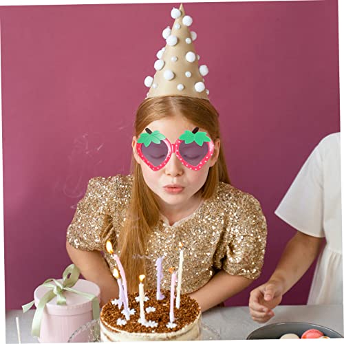 Funny Strawberry Sunglasses Set for Toddlers Pink Sun Glasses Strawberry Design for Parties3
