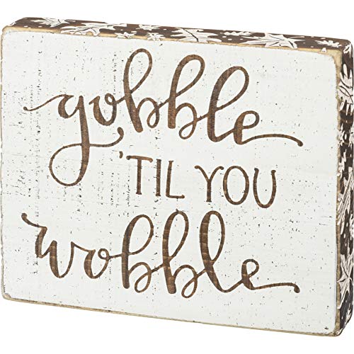 Primitivesbykathyrusticfallblocksigngobbletilyouwobble6x5inches  Urban Country Home Decor Primitives by kathy rustic fall block sign gobble til you wobble 6 x 5 inches  urban country home decor