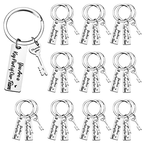 Junkin 20 Pcs Thank You Keychain Gifts for Team Employee Appreciation Keychain Gifts for Women Men Staff Teacher Retirement (Rectangle)