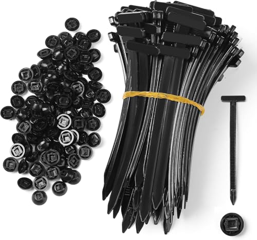 TopBine 100 attaches-câbles, 100 LBS, nylon autoblocant 3,54 po noir