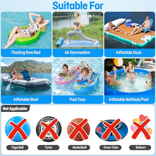Image of 500W Electric Pump for Inflatables Portable Air Pump with Storage Bag,Quick-Fill Air Mattress Inflator Deflator Pump for Pool Floats Dock Raft and Gymnastics Mat with 4 Nozzles