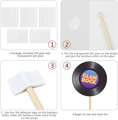 Miniatura 4 de Accesorios para cabina de fotos de los años 70, 41 piezas de accesorios de cabina de fotos de discoteca, decoraciones de fiesta de Tvorvik 70,