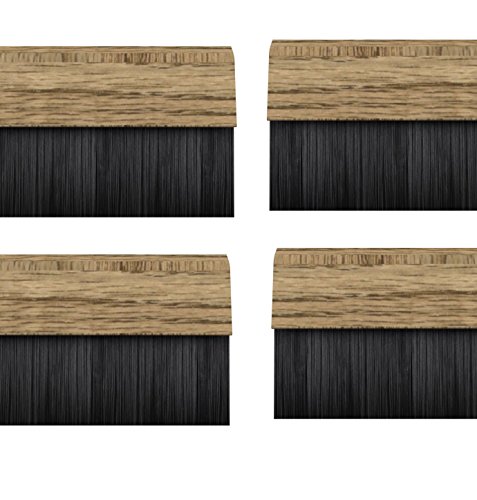 STORMGUARD 02AM0020838LWO BDS Cover Clip Bottom of The Door Brush Draught Seal, Light Oak, 838 mm, Set of 4 Piece