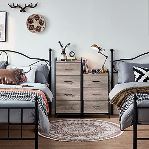 4 Drawer Dresser Wide Chest of Drawers Nightstand with Wood Top Rustic Storage Tower storage dresser Closet for Living Room, Bedroom, Hallway, Nursery, Kid