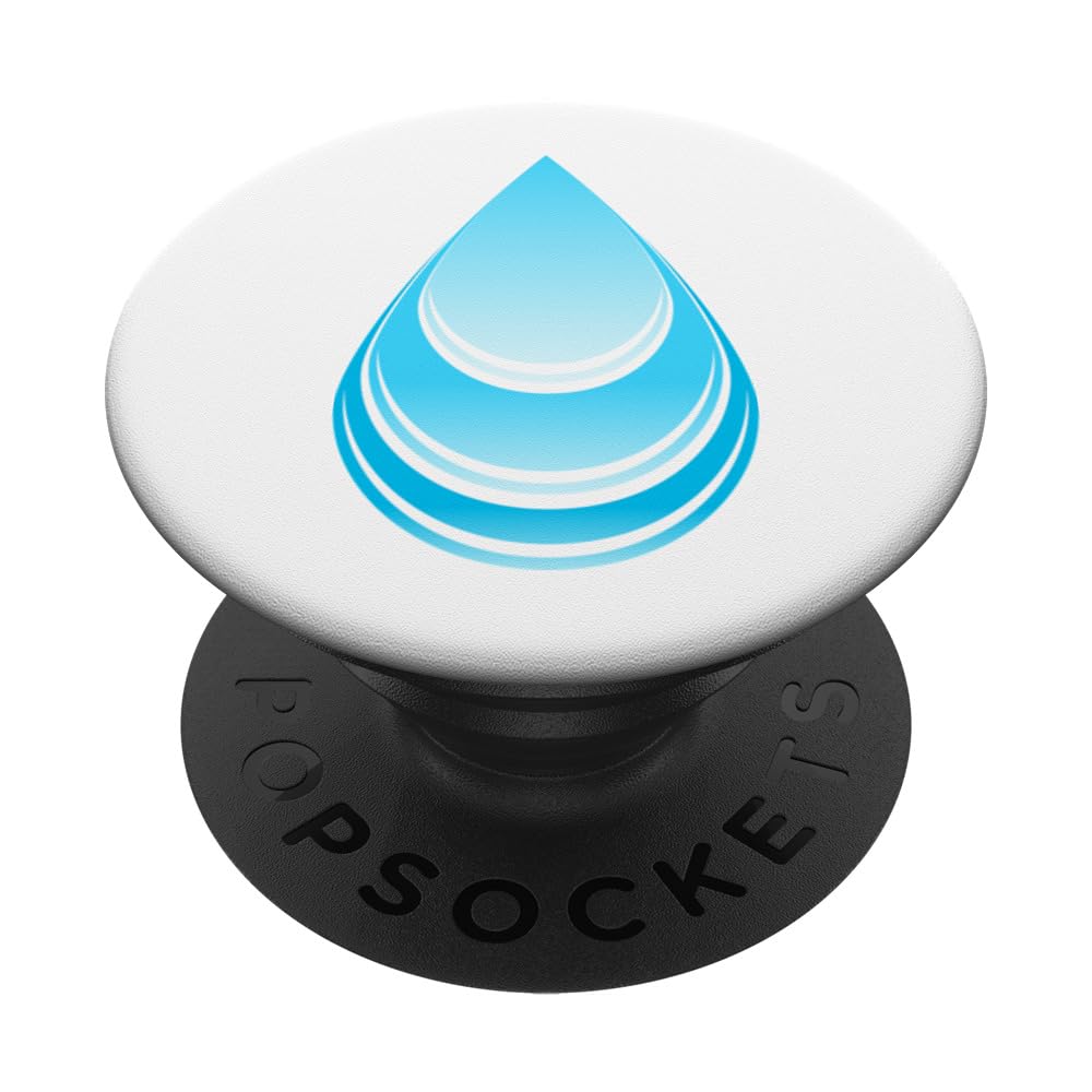 Water Droplet Waterdrop Raindrop Water Lover Hydration PopSockets Swappable PopGrip, Black