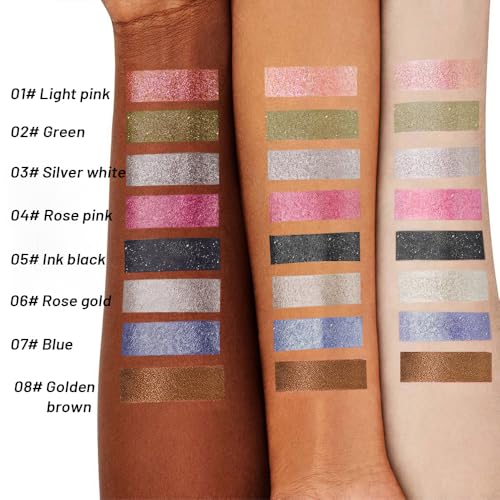 Image of WanTuoluo Sparkly Eyeshadow Palette for Women, Single Monochrome Eye Shadow Makeup, Shiny Pressed Cream Powder, Blendable Natural sombras para ojos, Holographic,Vegan,Travel (07-Glitter-Blue)