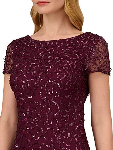 Image of Adrianna Papell Women's Beaded Short Sleeve Gown