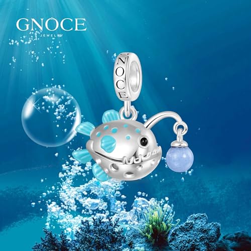 Image of GNOCE Ocean World Cute Animal Charm Beads,925 Sterling Silver Dangle Charms Fit Bracelets & Necklace, Hand-Finished Keepsake Travel Jewelry Gift for Women Men BBF