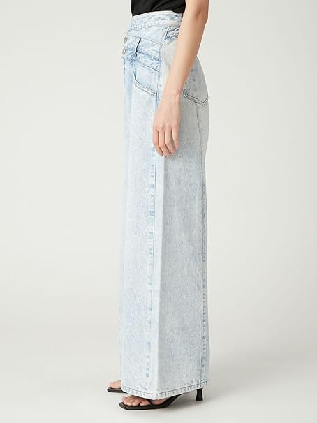 Amazon | アシメダブルウエストワイドデニムパンツ FWFP252077LBLU0