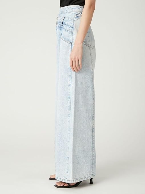 Amazon | アシメダブルウエストワイドデニムパンツ FWFP252077LBLU0