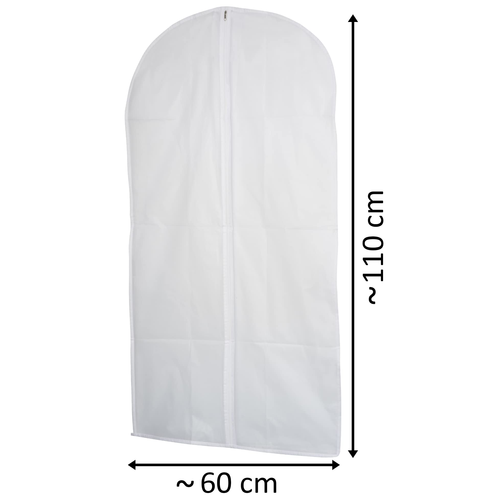 AERZETIX - C60724 - Protective case for clothes 60x110 cm - clothing suit transport storage closet hanger wardrobe dressing cabinet - plastic - white color