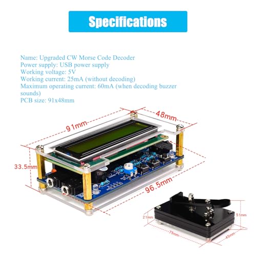 Décodeur de code morse CW mini kit de soudure PCB électronique à assembler - 3