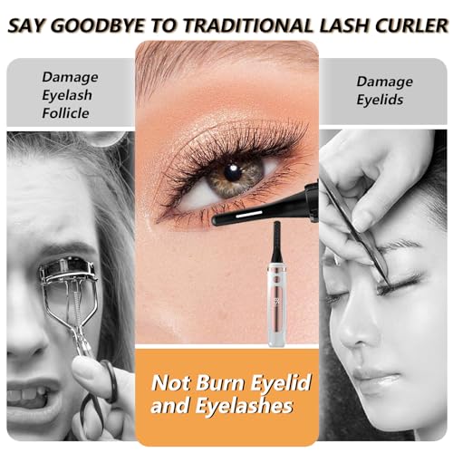 Heated Eyelash Curler - Heated Lash Curler Electric Eyelash Curler 4 Temp Settings for Makeup Tools for Achieving A Natural Curl and Long Lasting Eyelashes, Designed for Women, Snow White - Thumbnail 6