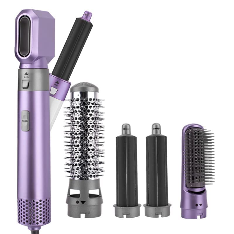 5 in 1 Curling Wand Set Professional Hair Curling Iron for Multiple Hair Types and Styles Fuchsia