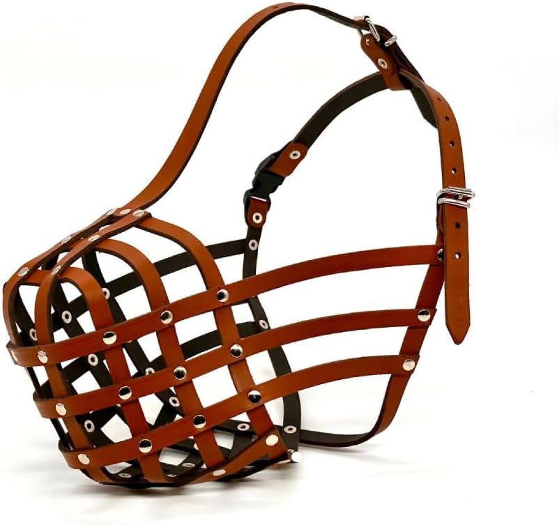 Genuine Leather Dog Muzzle for American Bully, Bully XL and Other Similar Snout