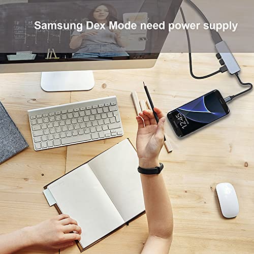 Usb C Hub, Qces Usb C To Hdmi Multiport Adapter 4K Display With 100W Pd Charging Usb 3.0 Port, Usb-C Dongle Hdmi Compatible With Samsung Dex Galaxy S21/S20/Note10/Tab S4, Macbook Pro/Air Ipad Pro Gray #TOP2