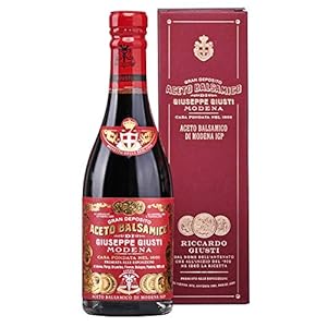 Een fles Giusti Balsamico Azijn van Modena 3 gouden medailles, 250 gr + Elegante geschenkdoos – Italiaans product