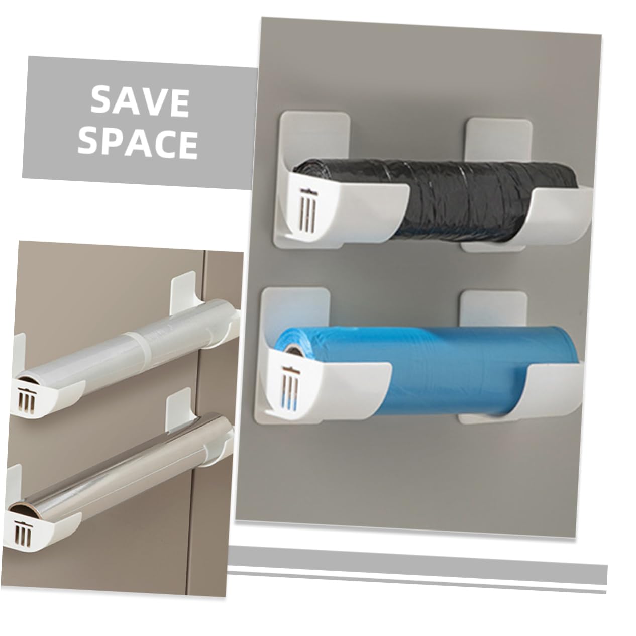 Garneck 5 Set Porta Sacco della Spazzatura Salva Borsa della Spesa Organizzatore di Sacchetti per Rifiuti Dispenser per Sacchetti di Immondizia Salvaborse da Parete Plastica 4 Pezzi * 5