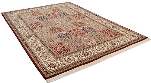 Klassischer Orientteppich Baktiyari N aus 80% Schurwolle / 20% Seide; handgeknüpft | 120 x 180 cm; Farbe: Rot/Cream… – Bild 3