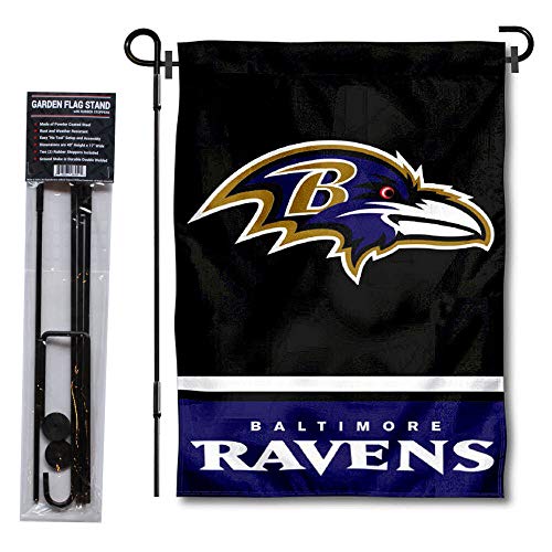 Baltimore Ravens Garden Flag with Stand Holder