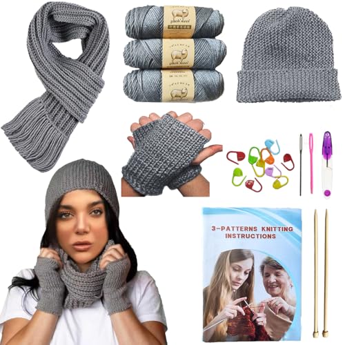 Kaaper Knitting Kit for Beginners with Yarn & Needles