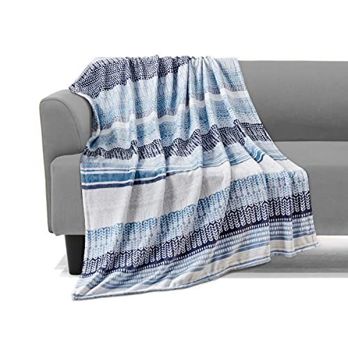 Image of Elegant Comfort Lightweight Printed Throw Blanket- All Season, Ultra Soft, Cozy and Plush- Decorative Throw Blankets, Perfect for Lounging, 50 x 70 inches, Anissa, Throw Blanket