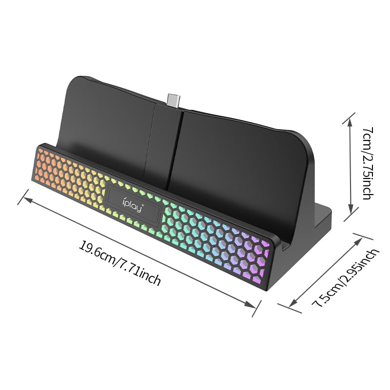 Generico Dock di ricarica per PlayStation Portal Console, stazione di ricarica portatile con luce RGB Supporto base di ricarica Accessori per PlayStation 5 Portal Console (Bianco)