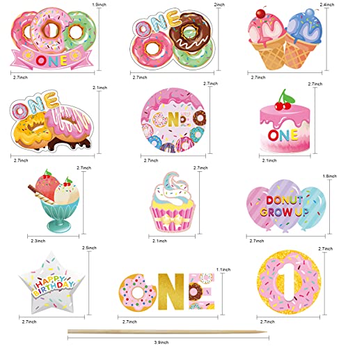 48Pcs Donut 1St Birthday Party Supplies Cupcake Toppers, Donut Party Theme Donut First Birthday Cake Decorations, Doughnut One Year Old Birthday Cupcake Decor #TOP2