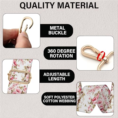Image of Purse Strap Crossbody Shoulder Canvas Straps 1.5 inch Wide Replacement Adjustable Aesthetic Cute for Women Girls Bag