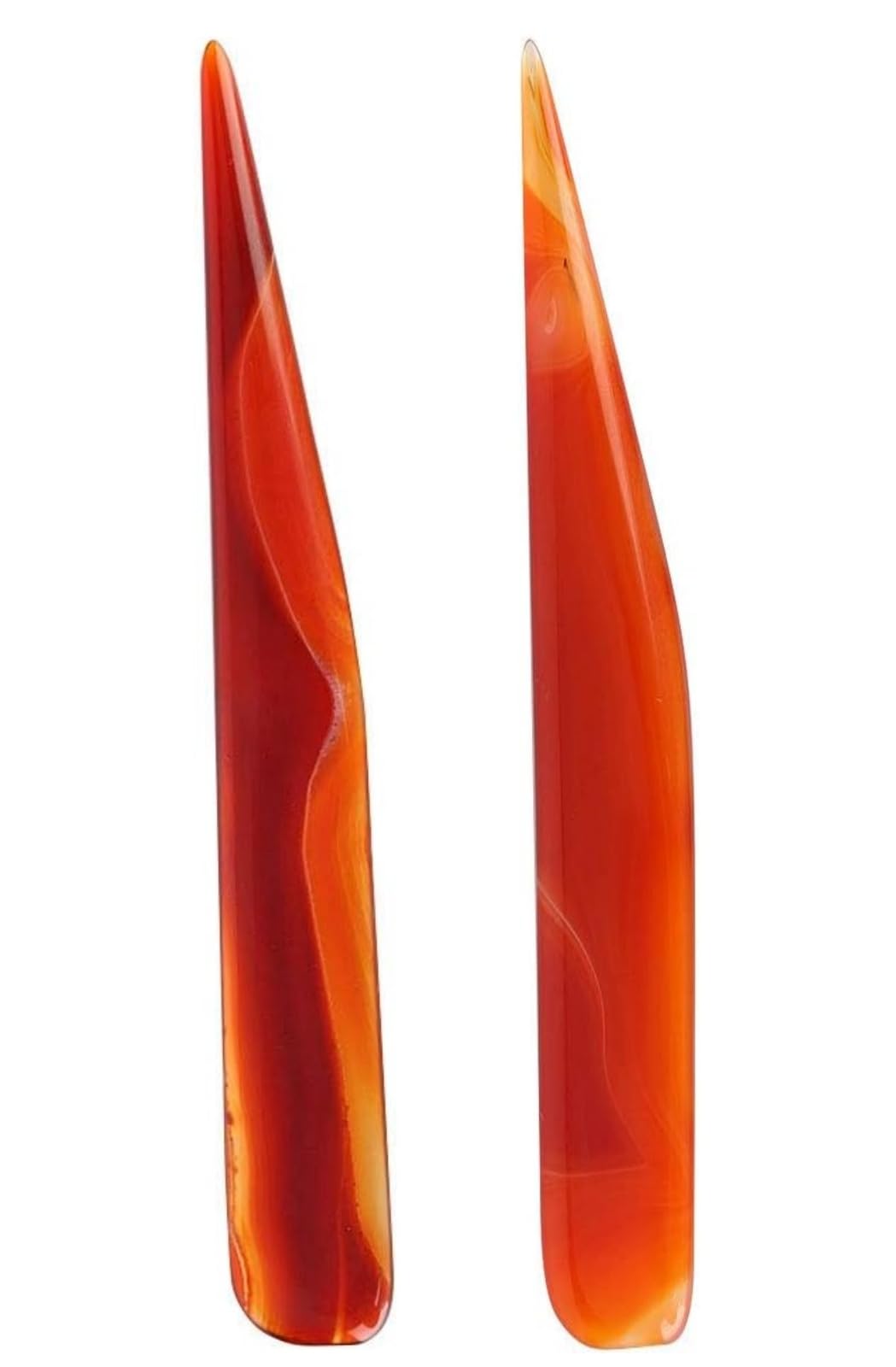 MerciL 2pcs Hand Craft Polisher, Agate Polishing Burnisher Gold Leaf Burnishing Tools Agate Polishing Tool Agate Knife Agate Care Tool for Gold Sliver Jewelry Making Carving (12mm), random, HW10G445