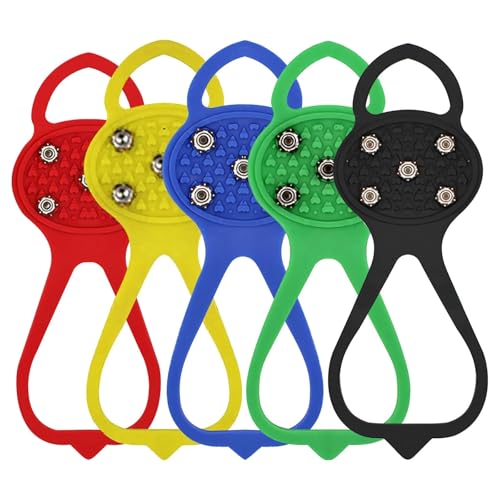 MZYFDC Crampones Zapatos Antideslizantes for Nieve, Botas, Cubiertas for escalones, Picos for Hielo, agarres, crampones for Senderismo, Caminatas en Invierno, Escalada, Pesca, Antideslizantes(Green)